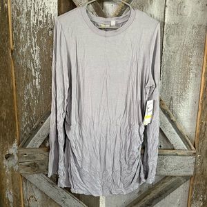 Zella Nordstrom lavender active wear long sleeve top ruched on sides.